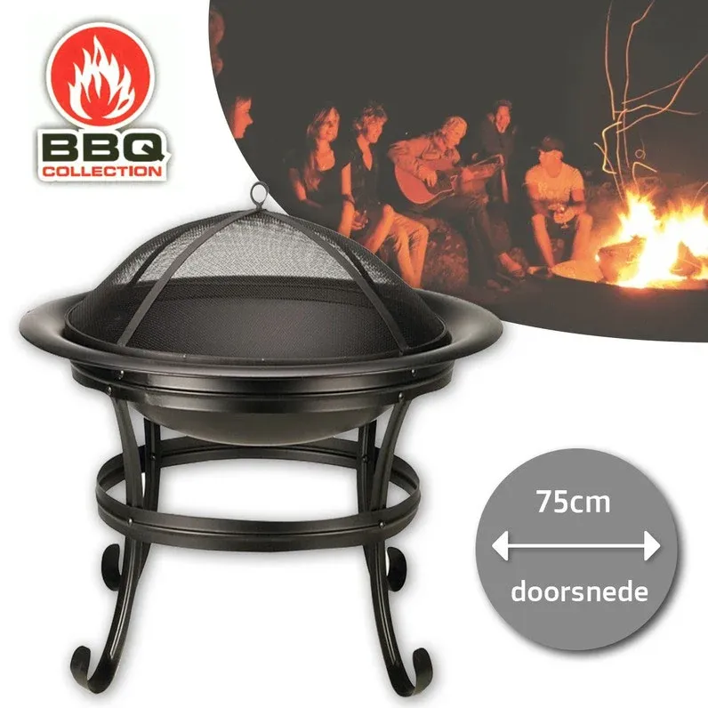 Braciere a Carbone Giardino 75x58,5cm Acciaio Brunito Brace + Parascintille BBQ Nuovo Arrivo
