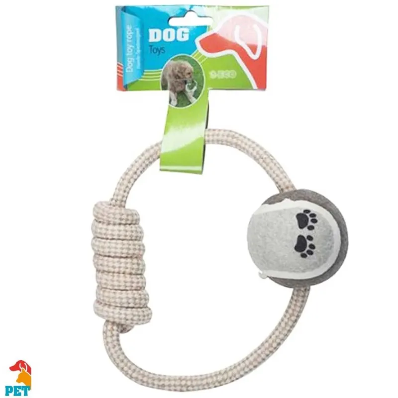 Offerta Corda e Palla Giocattolo Per Cane In Cotone Dog Toy Rope Accessori Animali