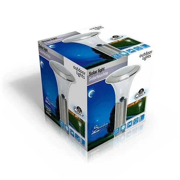 Scelto Dai Clienti Lampada da Giardino a Energia Solare 1 LED da Terra Alta 42 cm In Acciaio Inox