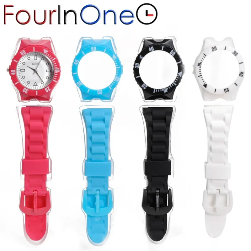 Promo Stagionale Orologio Da Polso In Silicone Con 4 Cinturini Personalizzabili Four In One