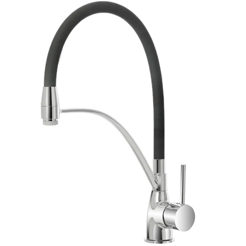 Rubinetto Miscelatore Lavello Doppia Funzione con Canna in Silicone Nero Opaco Compra Online
