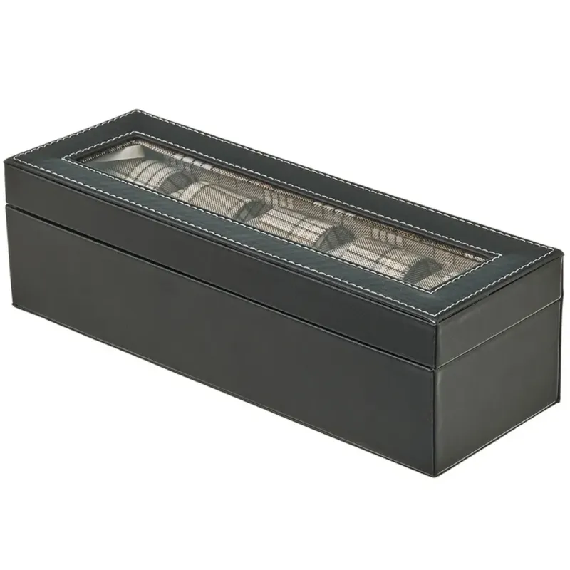 Promozione Esclusiva Scatola Porta 5 Orologi Nero Pelle Sintetica Portagioie Custodia Portaorologi