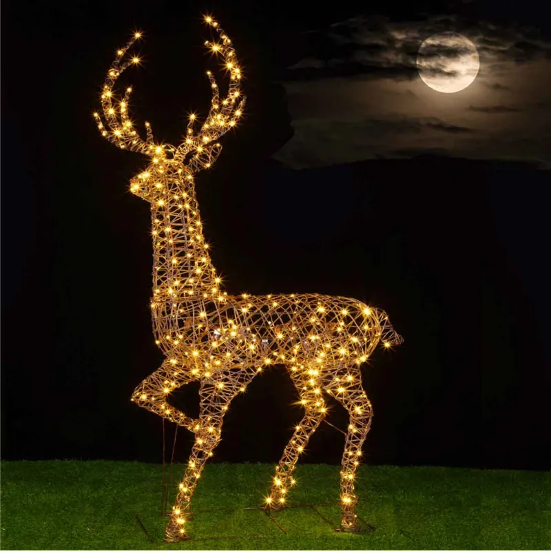 Renna Natalizia Gigante Luminosa per Esterno Cervo Natale 400 Led Bianco Caldo Offerta Limitata