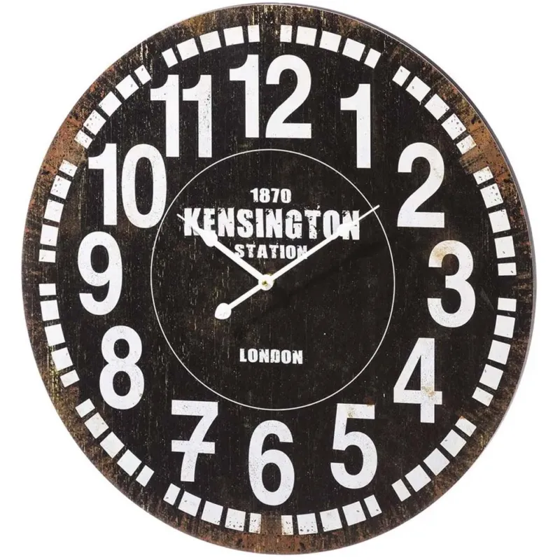 Orologi da Parete Silenzioso Numeri Grandi Legno Marrone Vintage Diametro 60 cm Professionale