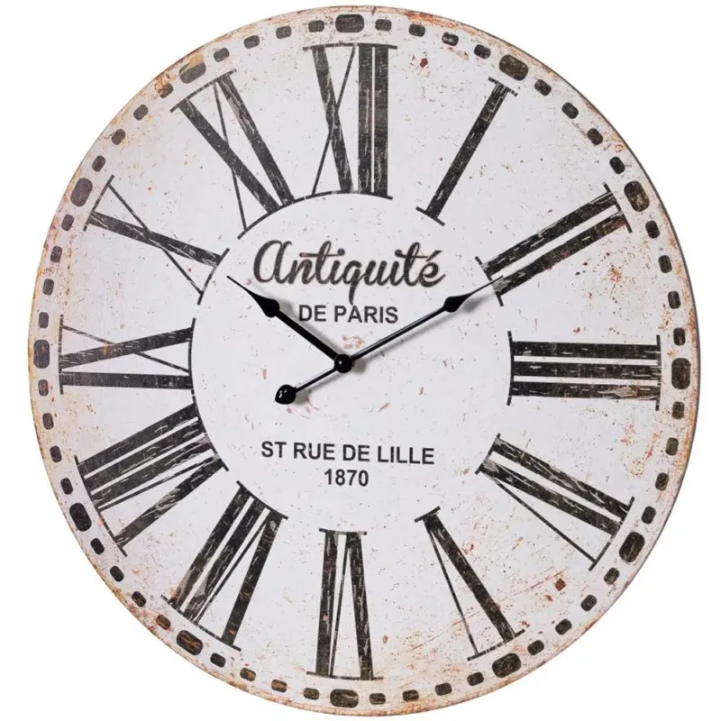 Subito Disponibile Orologi da Parete Silenzioso Numeri Romani Legno Beige Vintage Diametro 60 cm