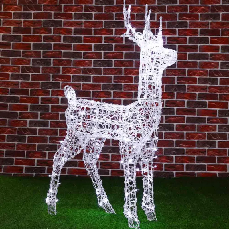 Offerta Speciale Renna Natalizia Luminosa per Esterno 240 LED Bianco ICE Cervo Grande 3D Natale