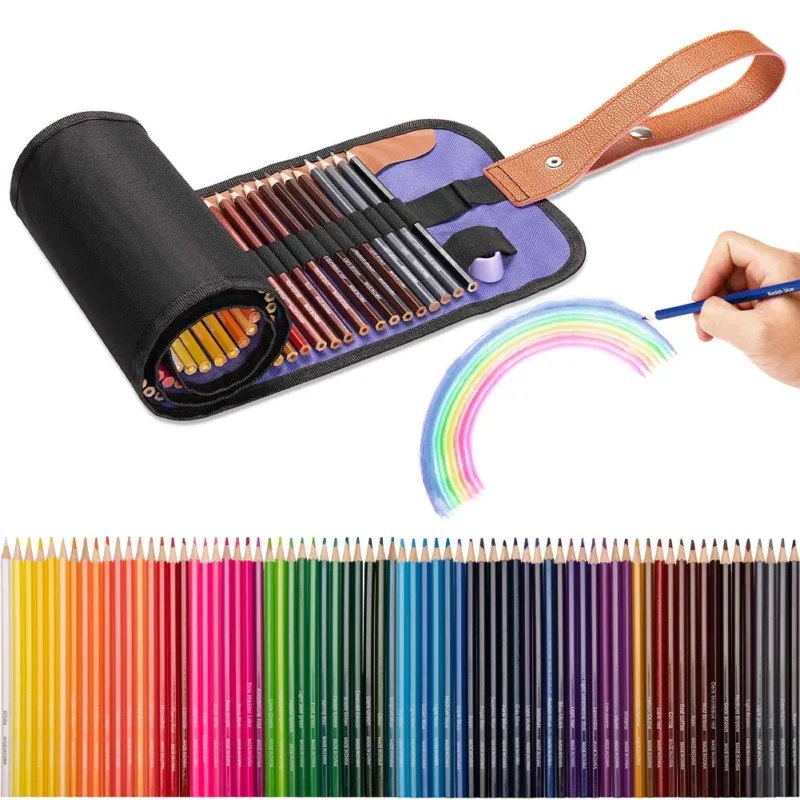 Di Tendenza Kit Matite Colorate 74 Pezzi Schizzo e Disegno Artista Professionale Portatile