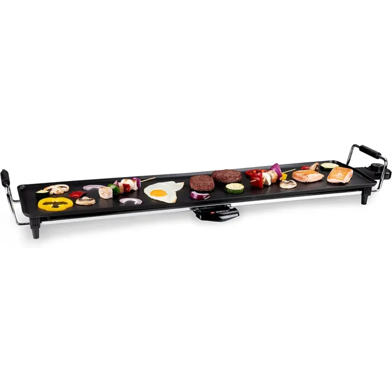 Piastra Grill Griglia Termostato Regolabile XL Elettrica Controllo Temperatura Promozione