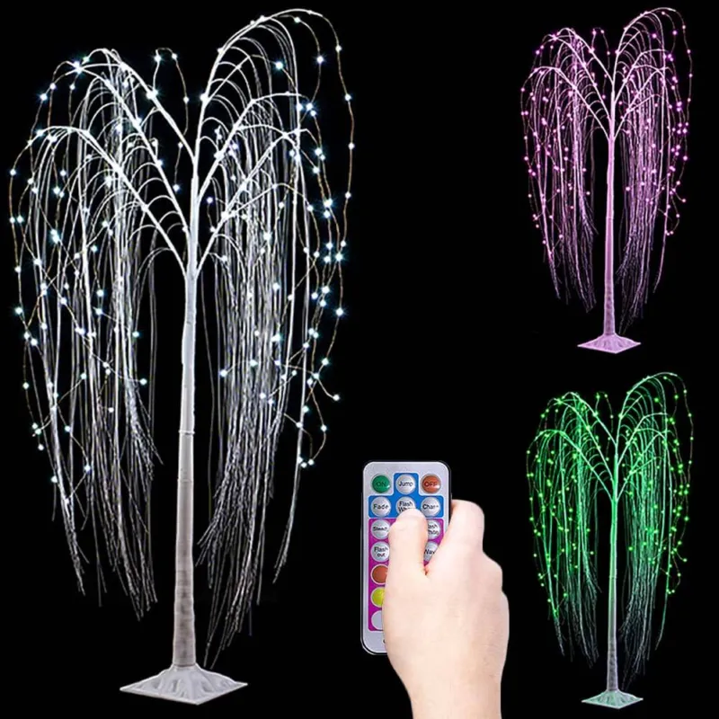 Vendita Finale Albero di Natale Pendente Multicolore 198 Led Smart Telecomando a Distanza 150cm