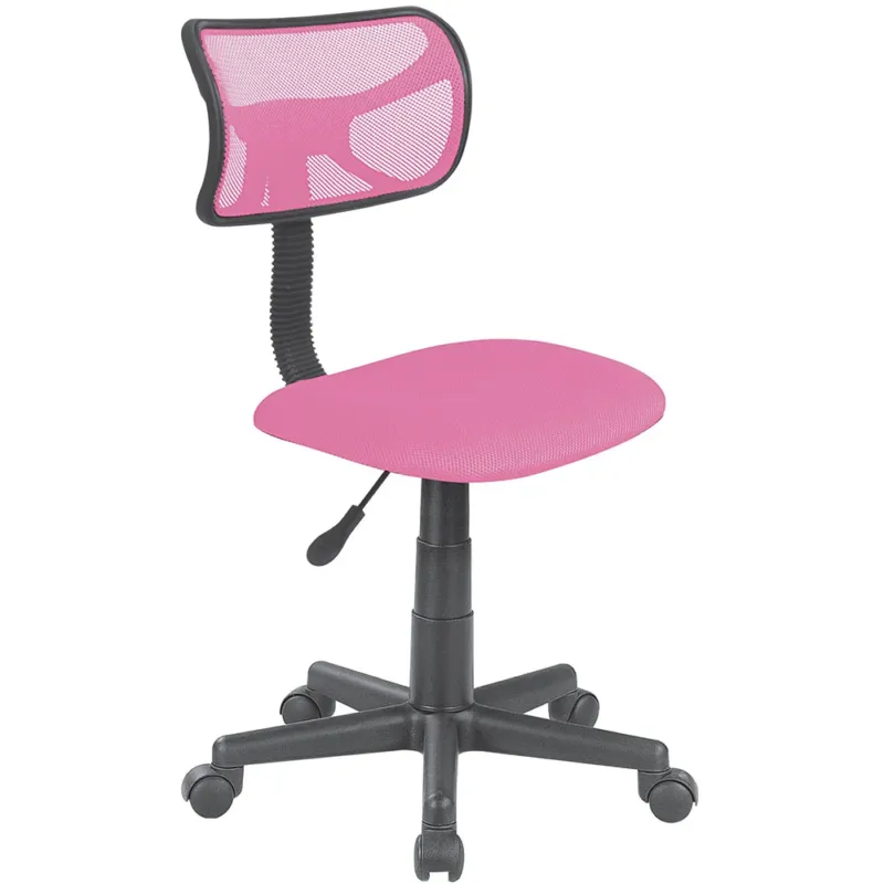 Sedia Girevole 5 Ruote Ufficio Cameretta Scrivania Schienale Ergonomico Rosa Promozione