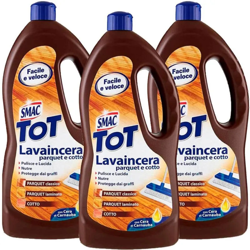 3 X Smac TOT Lavaincera Detergente Pulizia Pavimenti Parquet e Cotto Laminato Offerta Speciale