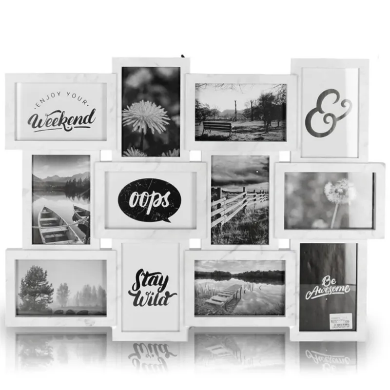 Novità Cornice Portafoto 12 Foto Dimensione 10 x 15 Bianco Decorazione Shabby Chic