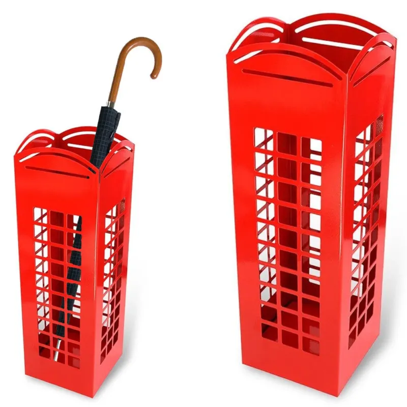 Miglior Prezzo Portaombrelli Porta ombrelli Ferro Design Quadrato Stand Rosso London