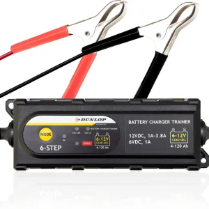 Caricabatterie Mantenitore Batteria Auto Moto Portatile + Cavetti 6V 12V Dunlop Consegna Rapida