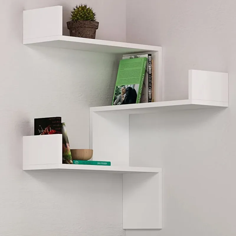 Mensola Scaffale Angolare Parete 3 Piani Salvaspazio Multiuso Bianco 60x22x90Hcm Compra Oggi Stesso
