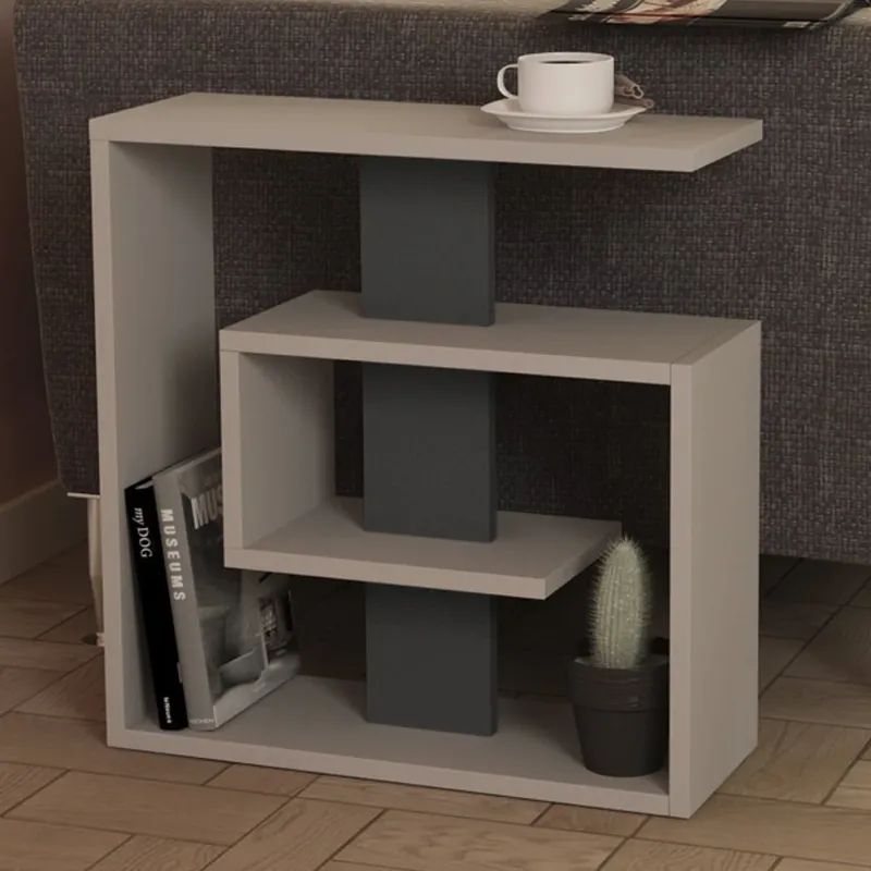 A Buon Prezzo Tavolino Design Moderno Mobile Geometrico Arredamento Interno Tortora Antracite