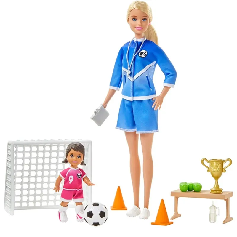 Offerta Bambola Barbie Allenatrice di Calcio con Bambolina Shelly Porte e Accesori Gioco