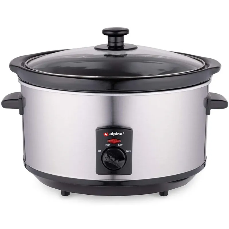 Di Tendenza Pentola Elettrica Ovale Cottura Lenta 3,5Lt Acciaio Ceramica Antiaderente 240W