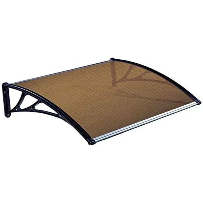 Di Tendenza Pensilina In Policarbonato e ABS 60x100cm Tettoia Porte e Finestre Nero Bronzo