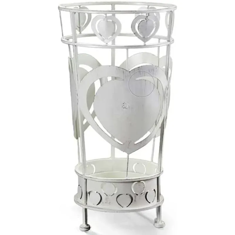Must-Have Portaombrelli in Ferro Fantasia Cuore Vaschetta Raccogli Goccia Altezza 47 cm