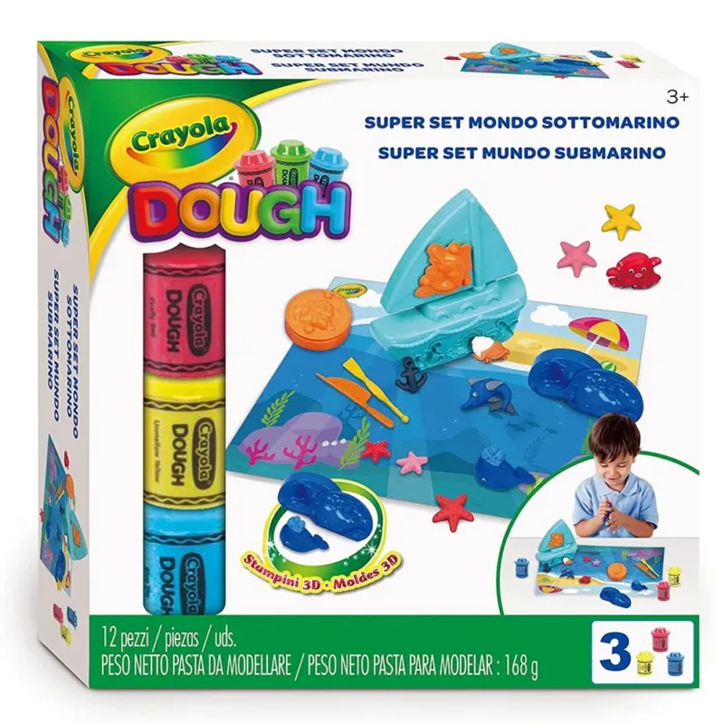 Miglior Prezzo Crayola Playset Mondo Sottomarino 3 barattolini di Plastilina e Accessori Gioco
