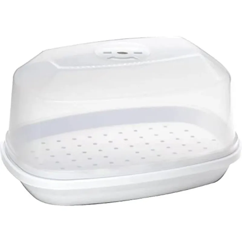 Contenitore per Cottura Carne al Microonde con Coperchio Dimensioni 28,5x19,5 cm Non Perdere