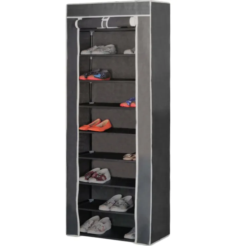 Scarpiera Salvaspazio Portascarpe 9 Ripiani Colore Grigio Tessuto Impermeabile Prezzo Basso