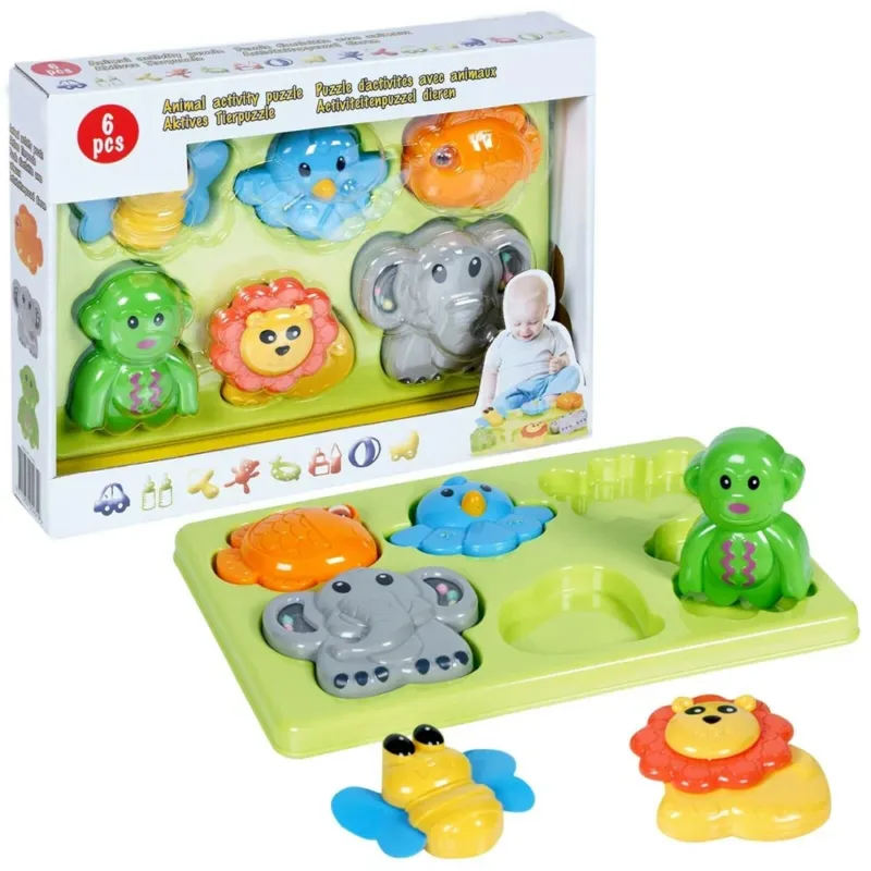 Puzzle Animali Gioco Prima Infanzia Neonato 6 Pz Giocattolo Bambini Educativo Ultimissimo Modello
