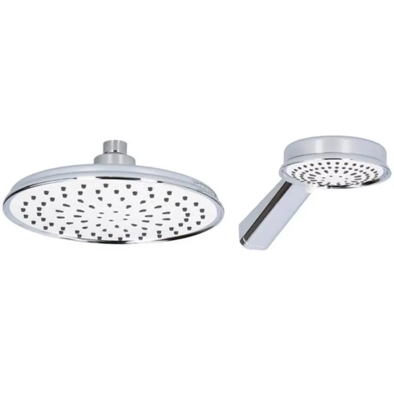 Set Bagno Soffione Doccia Diametro 20 cm + Doccetta 10cm Bagno Vasca Cromato Spedizione Espresso