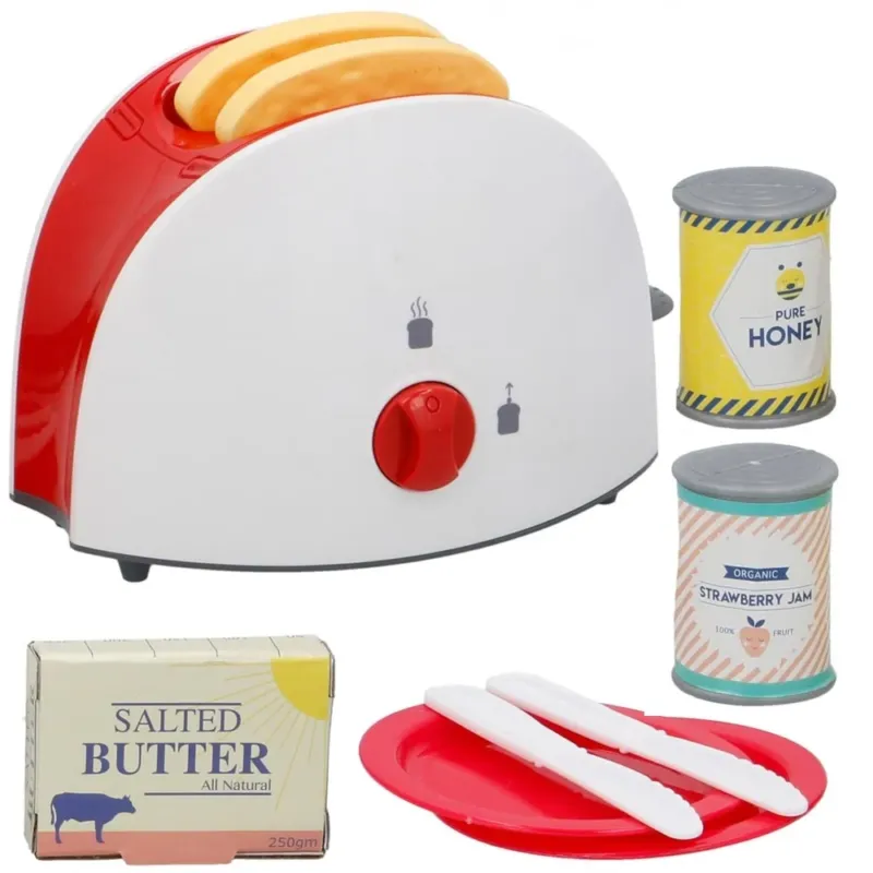 Popolare Set Colazione Tostapane Giocattolo Funzionante Accessori Gioco Bambini Cucina