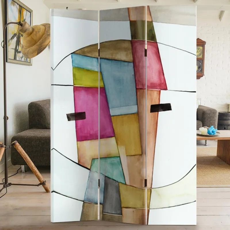 Paravento Separe 3 Pannelli Stampa Fronte Retro Quadro Astratto Divisori 180x120 Bestseller