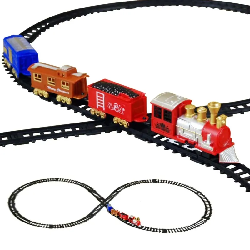 Trenino Natalizio Sotto Albero Treno Elettrico Pista a 8 Locomotiva + 3 Vagoni Nuovo Arrivo