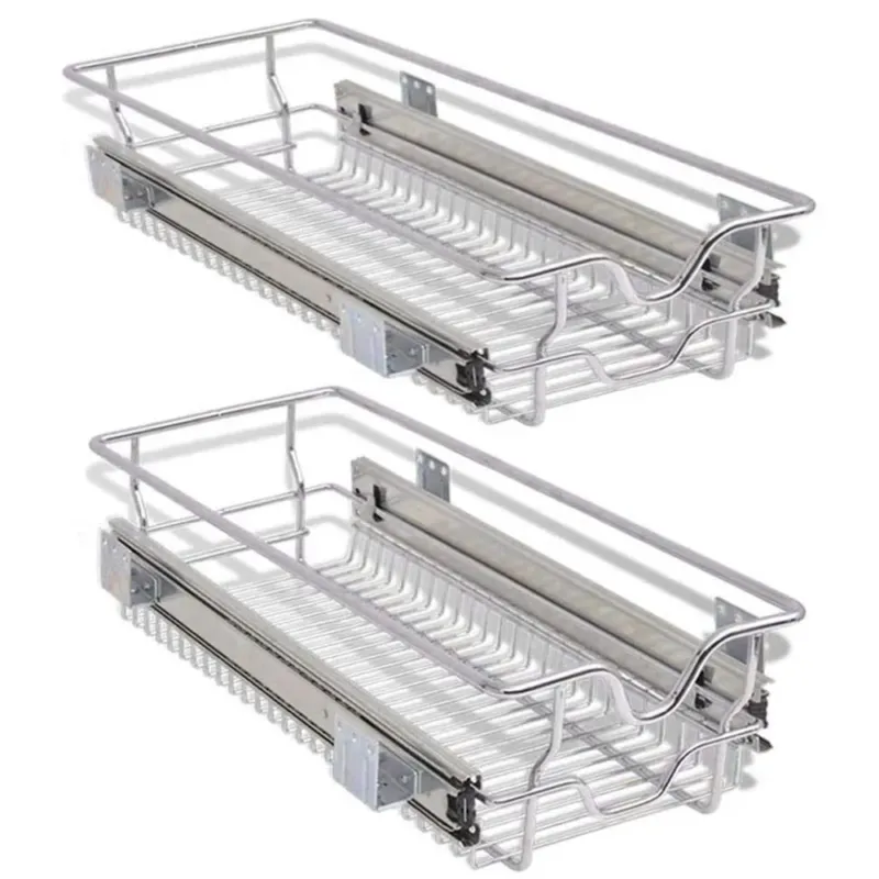 Offerta Limitata Set 2 Cassetti Cassetto Telescopico Cucina 30cm Cestello Estraibile Salvaspazio