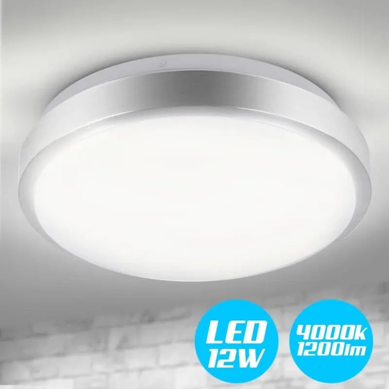 Economico Plafoniera LED Rotonda 12W Luce Bianca 4000K Naturale Lampada Soffitto 29,5cm