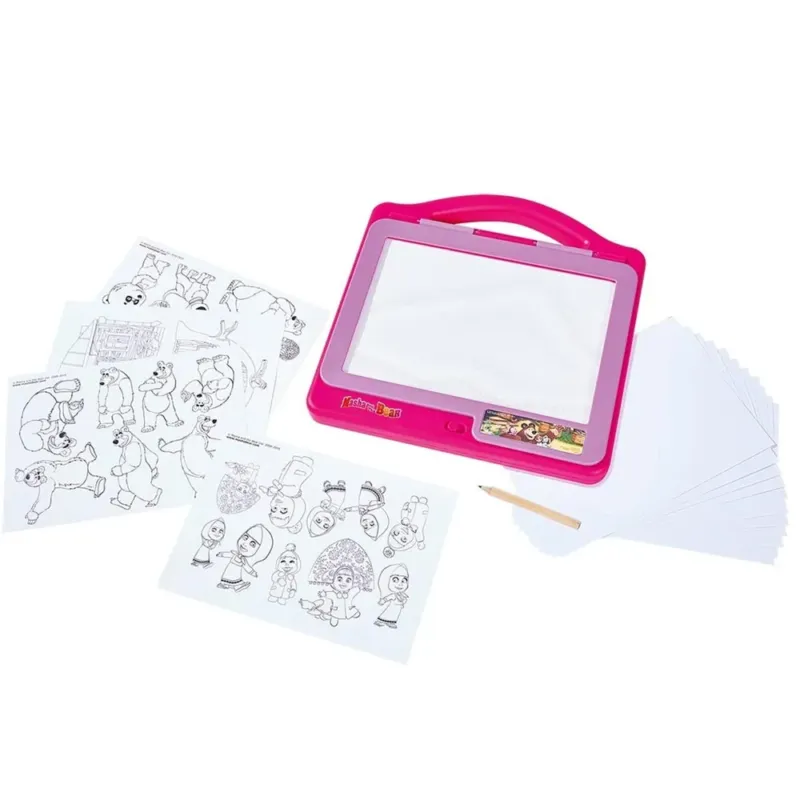 Lavagna Luminosa Tablet Masha e Orso Impara a disegnare con Fogli e Matita Prezzo Conveniente