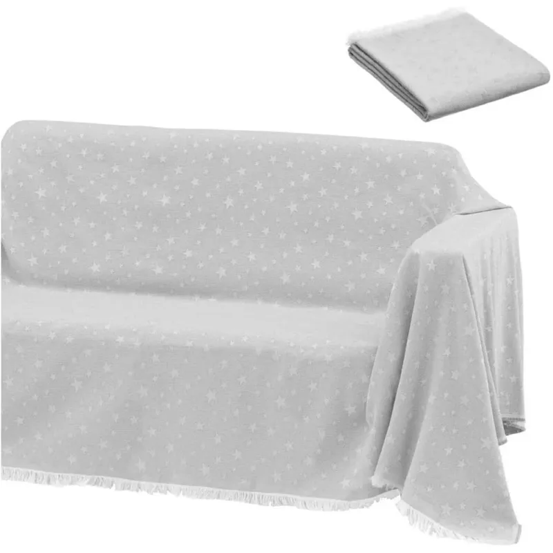 Nuova Collezione Coperta Copri Divano Piedi Letto Multiuso 180x290cm Fantastia Stelle Grigio