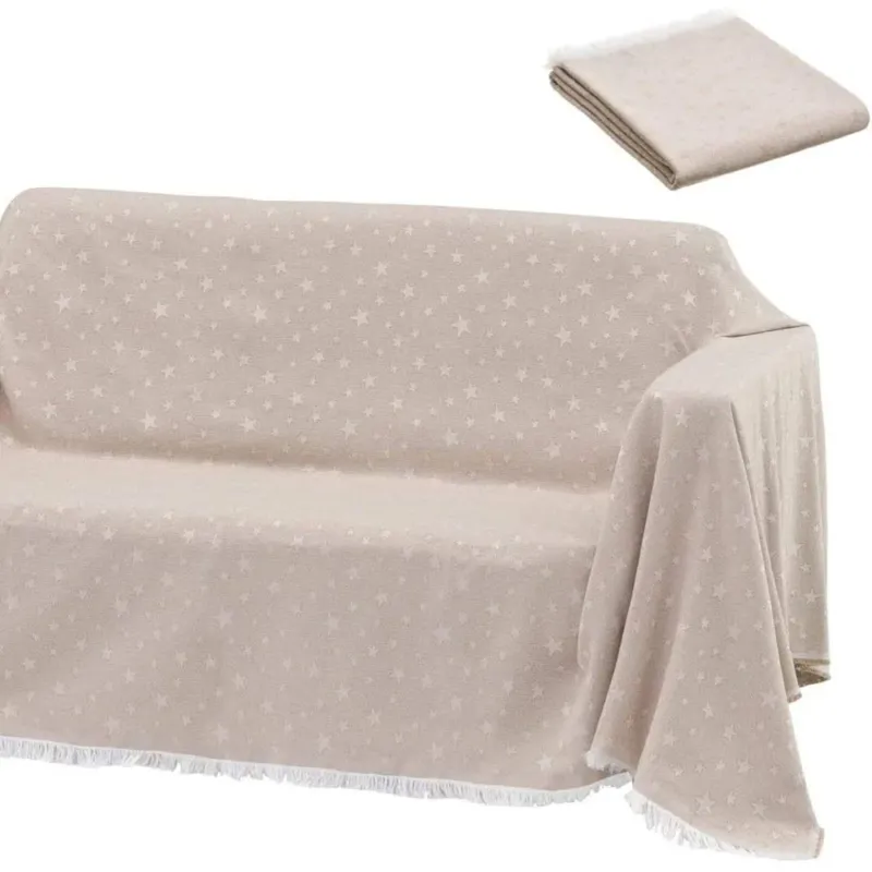 Acquista Ora Coperta Copri Divano Piedi Letto Multiuso 180x290cm Fantastia Stelle Beige