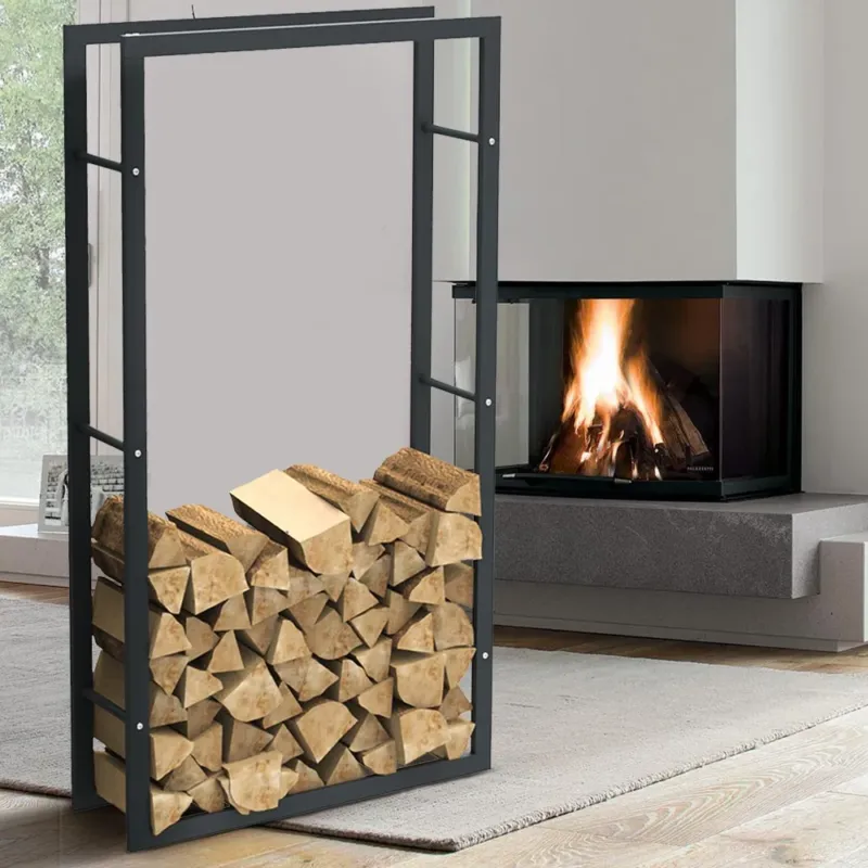 Portalegna Supporto Metallo Porta Legna Interno Legnaia Camino Stufa 150x80x25cm Promo Stagionale