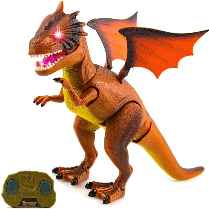 Acquista Ora Drago Dinosauro Robot Radiocomandato Luci Suoni Movimenti Giocattolo Bambini