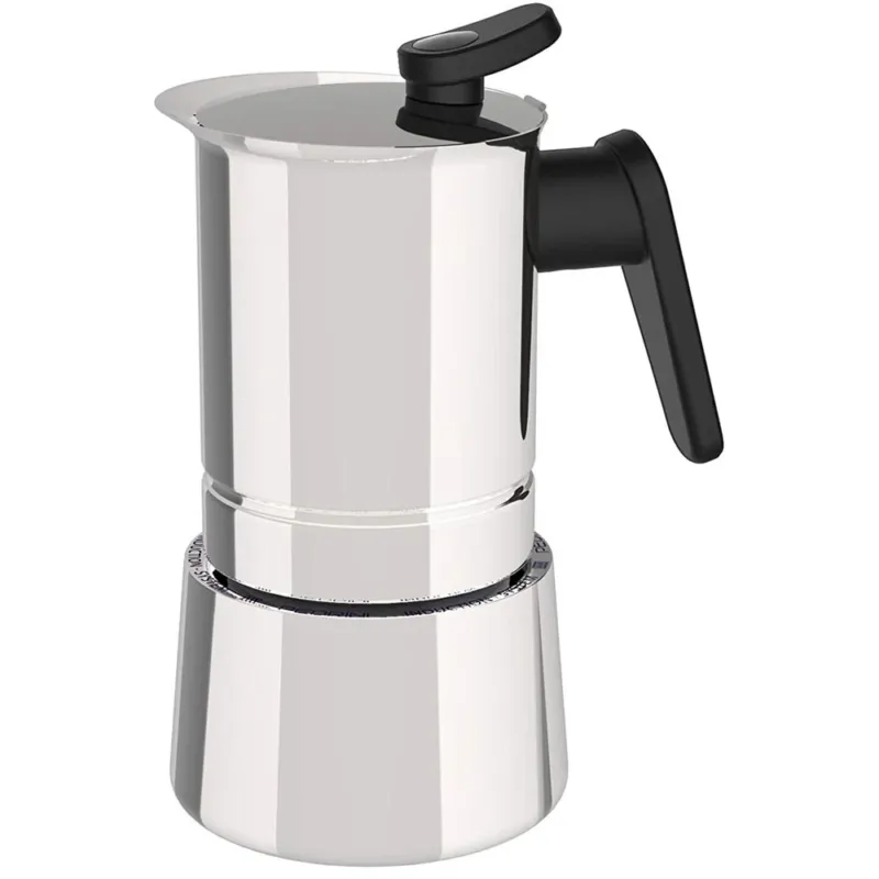 Offerta Speciale Caffettiera Moka 6 Tazze in Acciaio Inox Macchinetta Caffe per Induzione Pedrini