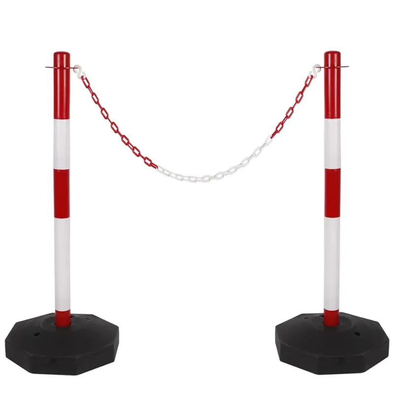 Offerta Speciale Set 2 Colonnine Segnapercorso con Catena Palo Segna Fila Separacode in Plastica