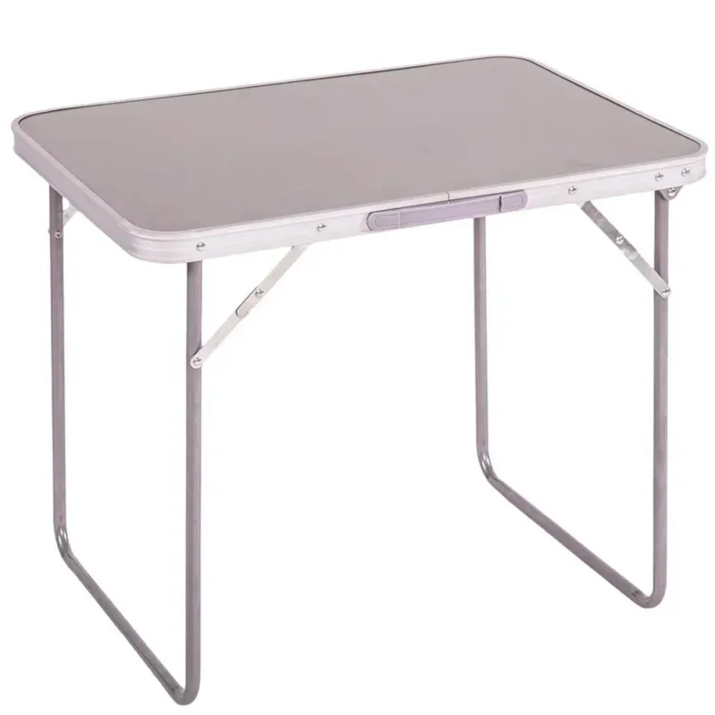 Affare Tavolo Tavolino Campeggio Spiaggia Pieghevole Legno e Metallo 70x50x60cm Grigio