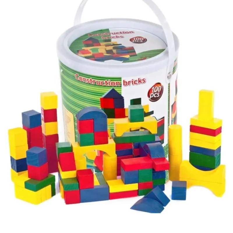 Ultime Pezzi Playset Costruzioni in Legno 100 Mattoncini Giocattolo Bambini Gioco Educativo