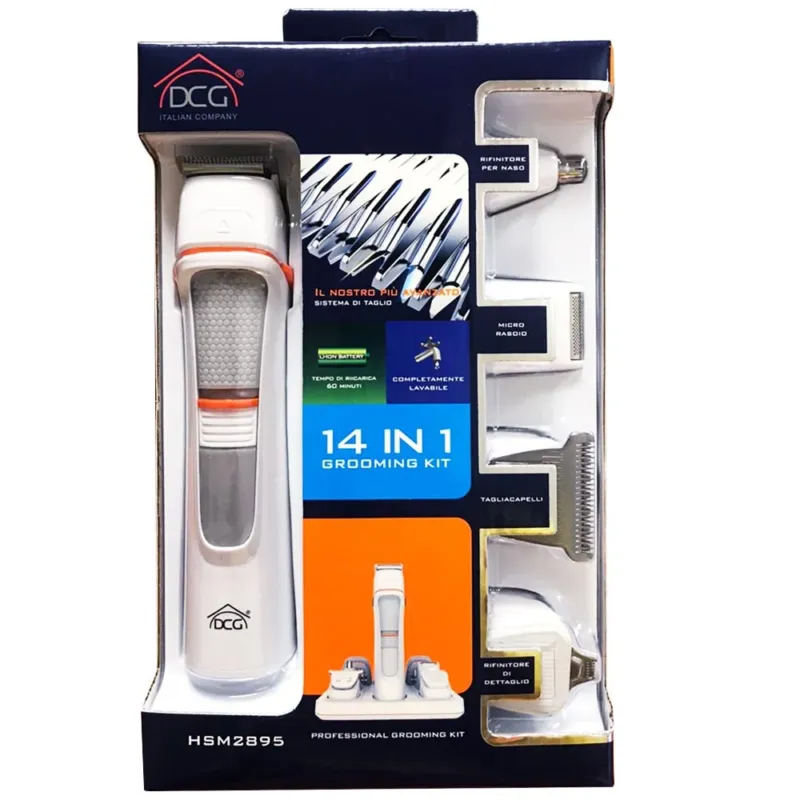Rasoio Taglia Capelli Trimmer Elettrico Ricaricabile Regola Barba 14 pezzi Esclusivo