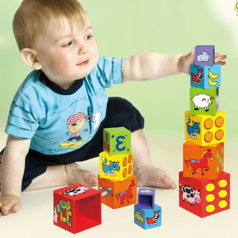 Offerta Limitata Blocchi Cubi in Legno Impilabili Giocattoli Prima Infanzia Bambini con Numeri