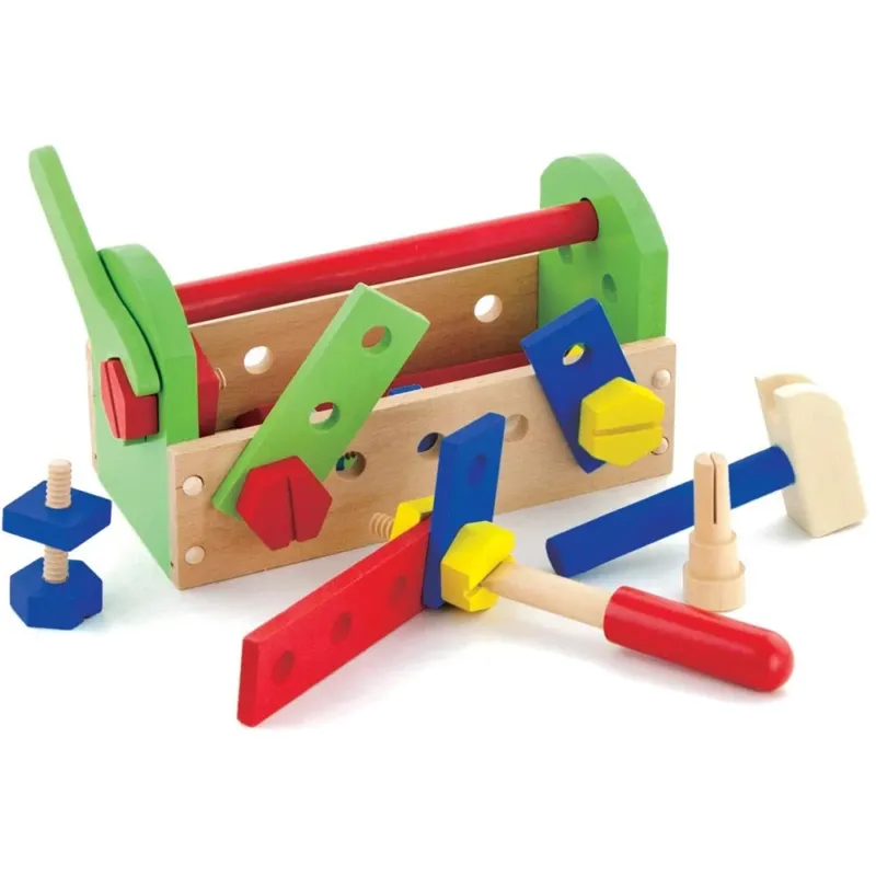 Economico Cassetta Valigetta degli Attrezzi Utensili Lavoro Giocattolo Bambini Legno 24pz