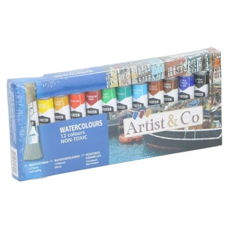 Compra Oggi Stesso Set 12 Colori Acquerello Assortiti Tubetti da 12ml per Pittura Scuola Hobby