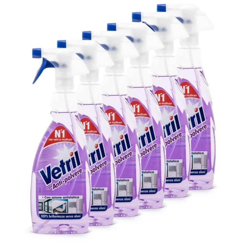 Pagamento Sicuro 6 x Vetril 650 ML Anti-Polvere Verti Con Erogatore Completo