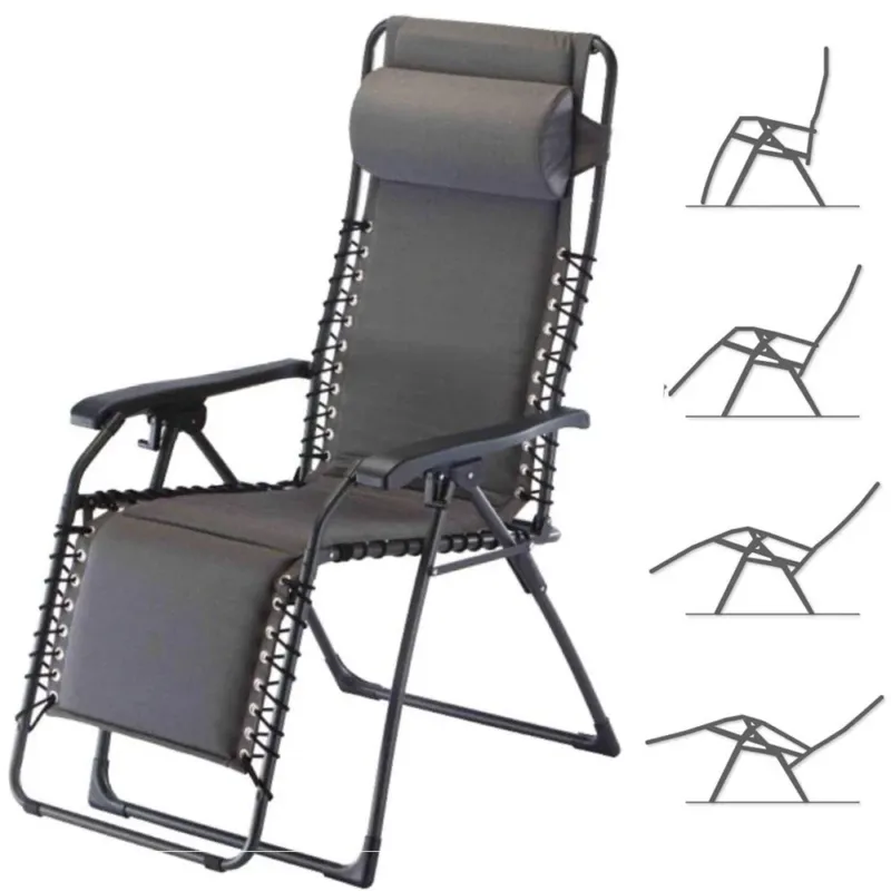 Saldi Sedia Giardino Poltrona Relax Pieghevole Gravita Zero Alluminio Tessuto Imbottit
