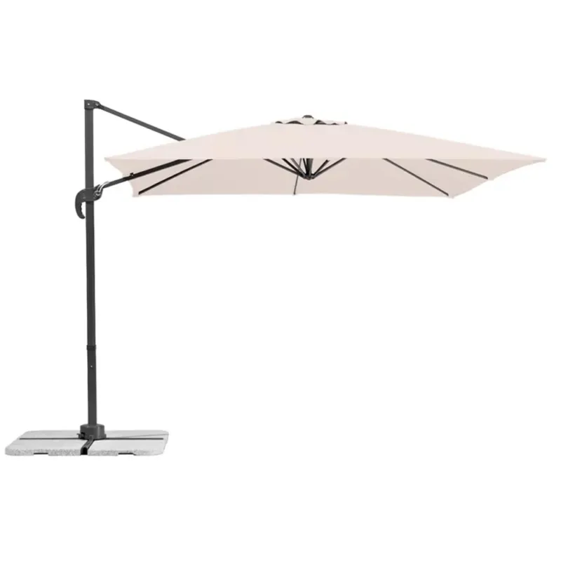 Must-Have Ombrellone Giardino Decentrato Senso 3x3 Alluminio Inclinabile Girevole Ecru